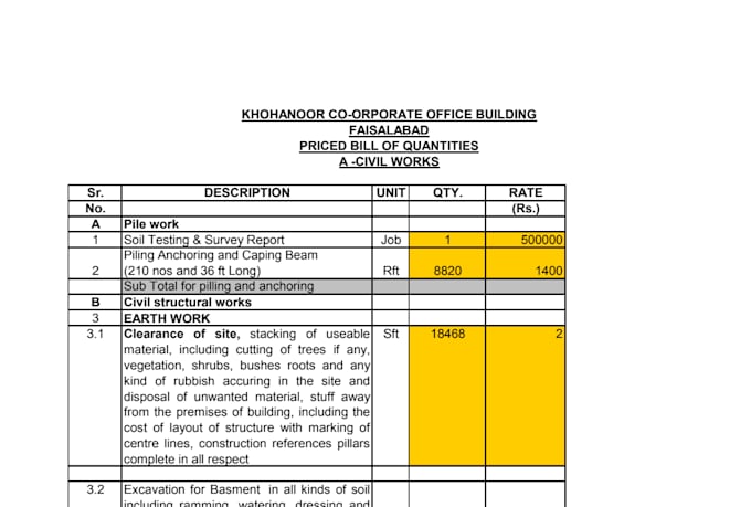takeoff buildings and construction quantities for you